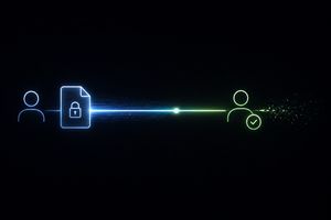 Encrypted handover, one download, then nothing remains.